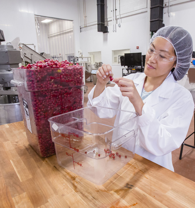 Student in food lab