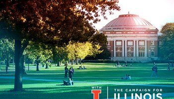 Photo on the quad with Follinger Auditorium in the background