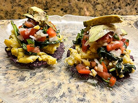 Blue Corn Fajitas and Tortilla Chips