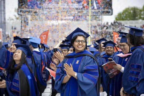 students at graduation