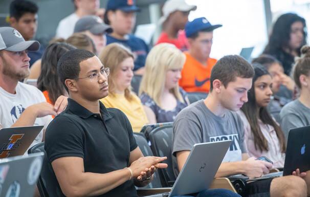 Students sitting in class