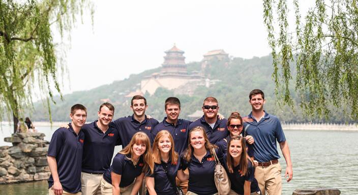 Students on a study abroad trip