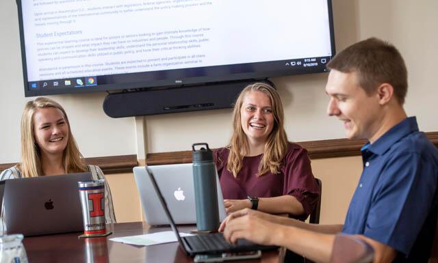 Students working at a computer