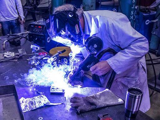 Student welding