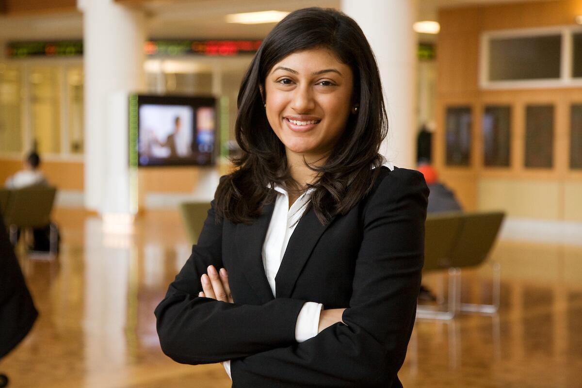 Student in business suit.