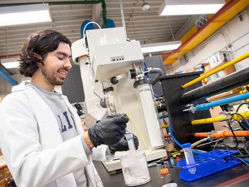 Student working in a lab