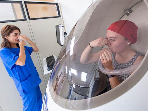 Students doing a test in a lab